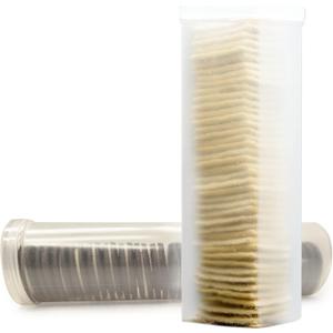 Set of 2 - Saltine Cracker Sleeve Storage Container/Cookie Stay Fresh Keeper, Round and Square