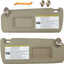 Sun Visor Replacement Pair Compatible with 2010-2023 Toyota 4Runner (Driver & Passenger Side) - with Vanity, Sunvisor Assembly Kit with Clips, Replace #74320-35A91-B1 (Beige Color) (Left and Right)