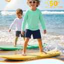 2T-5T Boys Toddler Long Sleeve Rash Guard UPF 50+ Sun Shirt Kids UV Protection Swim Shirt Relaxed Fit Athletic Top (Green), size 4T
