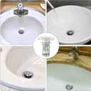 2 Pack Pop-Up Bathroom Sink Stoppers, Universal 3-in-1 Sink Plug with Removable Filter Basket Fits 1.1"1.26" Drain Holes, Haircatcher Drain Strainer for Sinks Wash Basin & Floor Drains