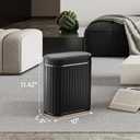 ELPHECO Black Bathroom Trash Can with Lid 2 Gallon Sensor Trash Bin, Automatic Narrow Garbage Can, Waterproof Smart Trash Can, Slim Motion Sensor Waste Bins for Bathroom, Living Room, Office