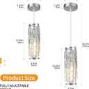 LMQNINE Pendant Lights Modern Chrome Pendant Light Mini Crystal Chandelier Pendant Lighting for Kitchen Island Dinning Room Bedroom Kitchen Sink Lighting (Chrome 3-Pack)