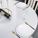 Clear Vinyl Round Fitted Tablecloth Elastic Edged Table Cloth Waterproof Oil-Proof Plastic Cover Best for 33" to 35" Round Table