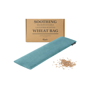 Qomfor Microwave Heating Pad - Large Microwavable Wheat Bag Heat Pack for Neck and Shoulders, Pain Relief, Back Pain, Arthritis, Period Cramps - Reusable Lavender Heating Pad (Green Blue)