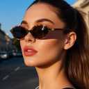 DUSHINE Retro Oval Trendy Sunglasses for Women Lightweight Narrow Shades UV protection Sun Glasses(3 Pack) (A4 Tortoise/Brown+black+transparent Brown)