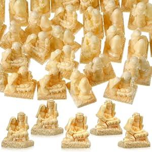 RoundFunny 50 Packs Christmas Miniatures Nativity Figures Mini Nativity Statues Bulk Christmas Holy Family Figurines Hide and Seek Religious Party Favors for Xmas Goodie Bags Decor