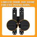 HBL' 2 Pack Hidden Door Hinges, 6 Inch Black Heavy Duty Hidden Hinges for Secret Doors, 3-Way Adjustable to Bulid Conceal Bookcase Door