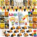 BenLouis 84Pcs Construction Party Favors Excavator Theme Coloring Books Crayons Sticker Set Bulk for Kids Construction Birthday Goodie Bag Stuffer Classroom Gifts Rewards Craft Pinata Fillers