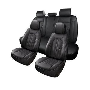 Car Seat Cover Full Set, Leather Car Seat Cover, Waterproof Seat Covers, Car Seat Cushion, Nappa Leather Seat Covers Car Seat Protector Universal Fit Most Cars Black