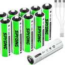 10-Pack AAA Batteries 1.5V USB Rechargeable Batteries AAA, 1200mWh Lithium Ion Rechargeable Battery, Over 1500 Cycles, 4-in-1 USB-C Charging Cable 40 Minutes Fast Charging, High Output