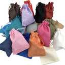 Palmhomee Pack of 20 Burlap Gift Bags with Drawstring Linen Jewelry Pouches Wedding Hessian Jute Bags for Birthday Treat Pouches Party Wedding Favors Gift(4x5.6 Inch, Mixed Colors)