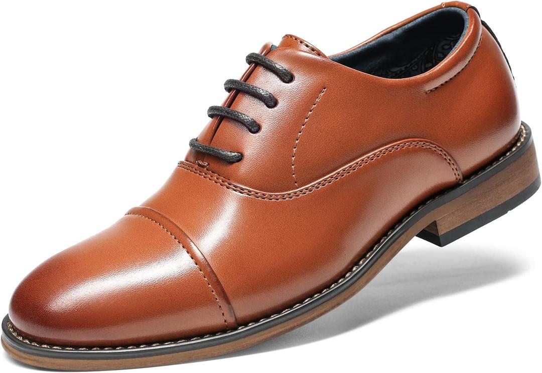 Bruno Marc Boy's Classic Oxfords Dress Shoes (13 Little Kid, Brown)
