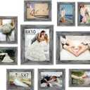 xnlkros 10 pack Picture Frame Set with Two 8x10, Four 5x7, Four 4x6, Rustic Collage Gallery Wall Frame, Farmhouse wood Photo Frames for living room Wall Gallery Decor or Desk, Rustic Black