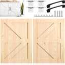 2 Set 16.25'' W X 22.5'' H Unfinished Pine Wood Cabinet Doors
