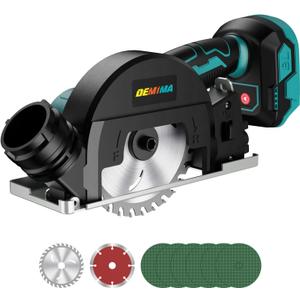 4" Brushless Cordless Cut-Off Tool Compatible with Makita 18V Battery, 500W mini Saw Up to 12000RPM with 6 Cut Off Wheel, 4" Blades & Base Plate for Metal, Wood, Tile and Plastic (No Battery)
