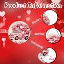 3 x 1 Pcs Valentines Wreath for Front Door 12 Inch Wooden Hanging Door Sign Welcome with Cute Truck Design Romantic Heart Porch Wreaths for Holiday Home Door Wall Farmhouse Decorations Indoors Outdoors