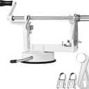 Apple Peeler Slicer Corer with Stainless Steel Blades and Powerful Suction Base for Apples Pears Potatoes(White)