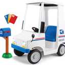 Kid Trax 6V USPS Mail Truck Ride-On Toy, Ages 3-5, Max Weight 60 lb, Includes Mailbox, Play Envelopes, Working Headlights/Horn, FM Radio/MP3 Input
