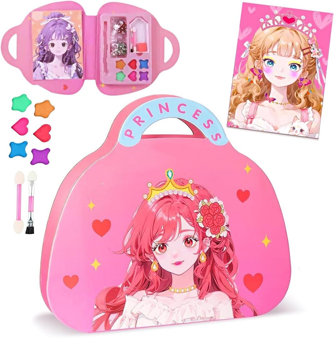 Gift for Daughter Toddler Girls- Princess Dress Up Book with Stickers for Girls Makeup DIY Girls Gifts, Children's Day Gifts Kids Classroom Exchange Gifts