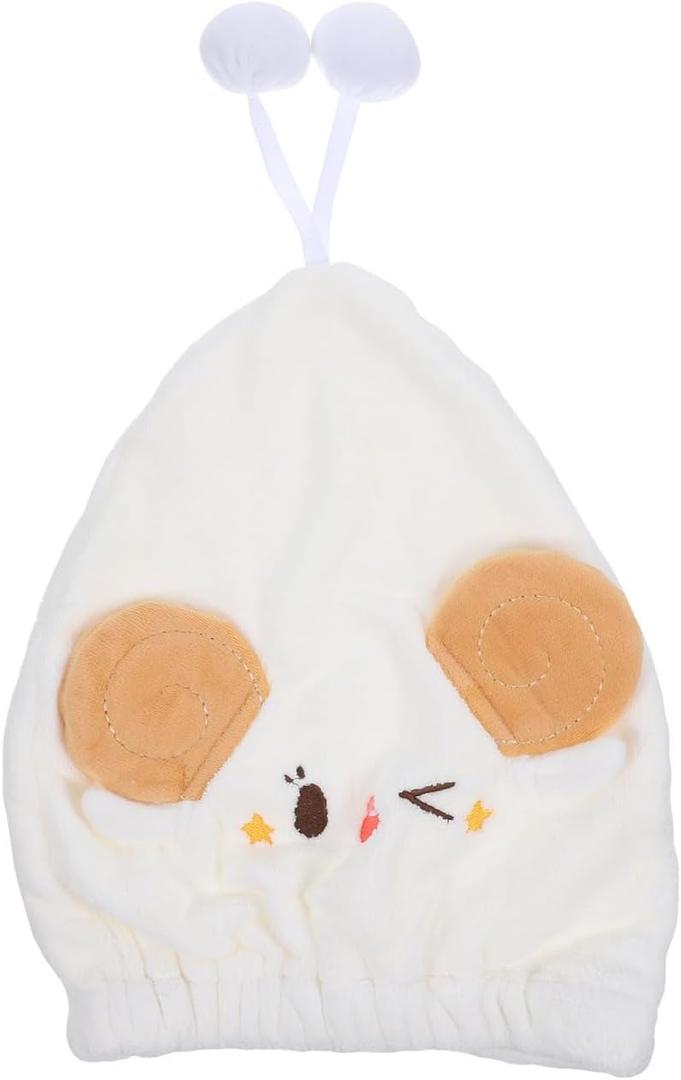 FRCOLOR Hair Drying Cap for Girls Quick Dry Towel Wrap Soft Coral Fleece Turban Towel for Wet Hair Care