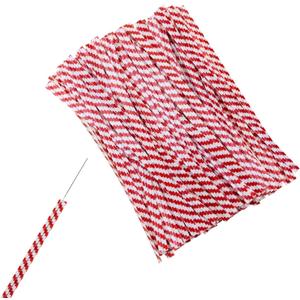 ONLYKXY Color Stripe Kraft Paper Twist Ties Plant Ties Reusable Bread Twist Ties Cake Pop Ties Cable Ties Candy Ties for Bags,Gifts,Packing,Christmas,Decoration,4 Inch,100pcs (Red)
