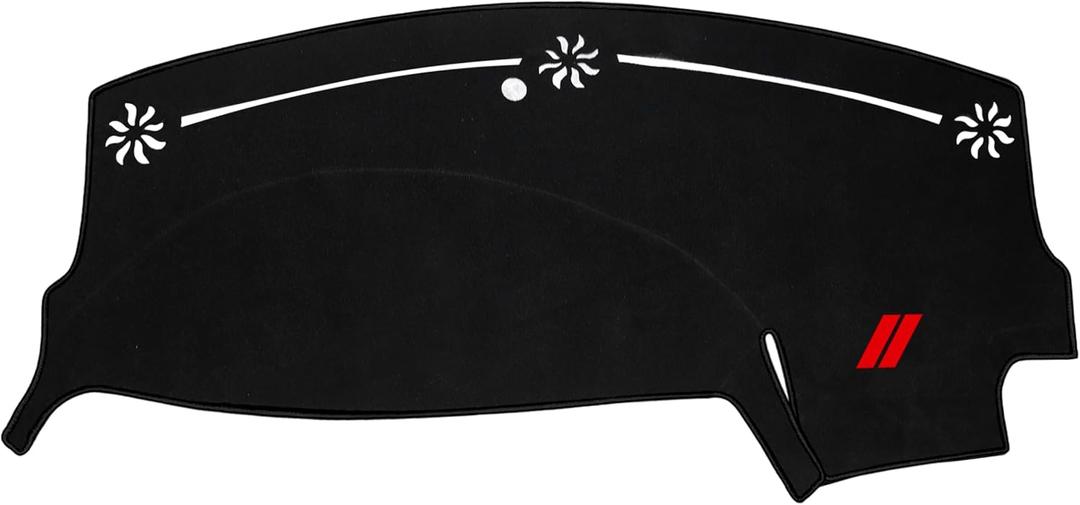 YOSRTER Dashboard Cover for Dodge Charger Accessories 2011-2021 2022 2023 Non-Slip Carpet Pad Dash Cover Mat No Glare UV Rays Blocker Sunshade Protector (Black Edge Red Trim