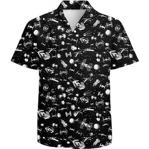 Mens Funny Hawaiian Shirts 3D Graphic Button Down Short Sleeve Tropical Holiday Beach Aloha Shirt, XL