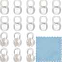 BENECREAT 20Pcs 925 Sterling Silver Crimp Cover Beads, 5.5x3mm Round Bead Tips Calotte Ends, Clamshell Knot Cover for Jewelry Making DIY Findings Crafts, Hole: 1.6mm
