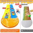 30 Ft Extra Long Slip Water Slide with Sprinkler, Heavy Duty Lawn Water Slide for Kids Adults, Double Lane Water Slide with 2 Bodyboards, Backyard Lawn Summer Outdoor Water Toys for Water Party Play, 30 feet by 58 inches