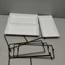 MALACASA 3 Tier Serving Trays for Party, Porcelain Serving Platters and Trays, 12 Inch Tiered Tray Stand, Fruit Tray, Trays for Serving Food, White Dessert Stand with Collapsible Sturdier Metal Rack