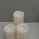 NURADA Large Waterproof Flameless Candles 6" 8" 10" x 4" - Outdoor Indoor LED Pillar Flickering Candle Battery Operated with Timer Remote for Patio Porch Lanterns - Ivory White Set of 3