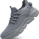 Men's Slip on Walking Shoes Tennis Running Sneakers Lightweight Breathable Casual Soft Sole Comfort Work Gym Trainers (11, Grey)