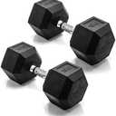 CAP Barbell Coated Dumbbell Weight Pair of 2, 50 Lbs