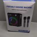 Karaoke Machine, Portable Bluetooth Karaoke Speaker with 2 Wireless Microphones, PA System for Adults Kids with LED Lights & Echo Adjustment, Supports TWS/TF/USB/AUX for Home Party (T03-2 MICS)