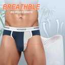 Men's Underwear Briefs Plus Size ABCD Pouch Soft Silky Touch Underpants 3 Pack (Size: Large, White)