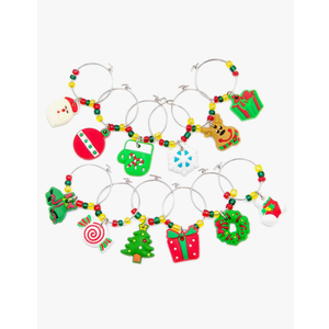 Christmas Liquor Glass Charms: Ideal Holiday-Themed Decoration Supplies for Liquor Tasting Party