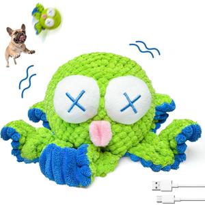 Interactive Octopus Dog Toys  Rechargeable Dog Squeaky Toy with Bouncing Ball, Music, Recording & Silent Modes  Moving Toys to Keep Dogs Busy for Small, Medium & Large Breeds