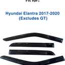 IG Window Visors Fit for 2017-2020 Hyundai Elantra, Out-Channel Rain Guards Vent Wind Deflectors 4PC, Car Accessories for 17-20 Elantra (Excludes GT)