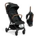 Jeep Altitude Compact Travel Stroller by Delta Children Greenguard Gold, Easy One Hand Fold, Lightweight, Extendable Canopy with Peek-a-Boo Window, Reclining Seat, 4 Wheel Suspension, Black