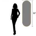Oval Full Length Mirror, 55"×18" Wall-Mounted Mirror with Gold Frame, Ultra-Clear Explosion-Proof Dressing Mirror, Simple and Classic Deco for Cloakroom/Bedroom/Living Room