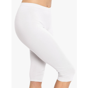Women's and Plus Size Knee-Length and Ankle Length Leggings (White, XXL)
