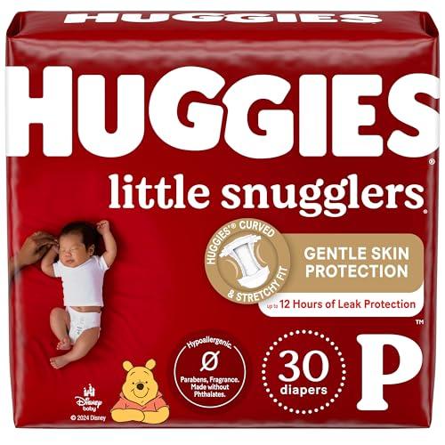 Huggies Newborn Diapers, Little Snugglers Baby Diapers, Size Preemie (up to 6 lbs), 30 Count