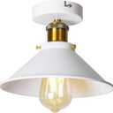 White Ceiling Light Loft Vintage Round Retro Industrial Design Bulb Home Bar Cafe Shop Lighting Fixture
