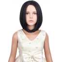 Kids Black Wigs Black Bob Wig Short Middle Part Wigs for Girls Child Daily Halloween Cosplay Synthetic Wigs