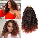 Gogo Curl Crochet Hair 12 Inch 8 Packs Short Curly Crochet Hair - Beach Curl Crochet Hair - Deep Wave Crochet Hair - Water Wave Braids Synthetic Hair Extensions (12 Inch 8 Packs, T350)