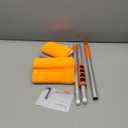 Qaestfy Wall & Baseboard Cleaner Mop Tool with 49'' Long Handle for Cleaning Window Floor Skirting Board Ceiling Bathtub Tub Tile Scrubber Brush Duster with 4 Reusable Pads (orange)