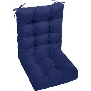 iMounTEK 2 Pieces Chaise Lounge Cushion Recliner Rocking Chair Pad Sofa Mat Rocking Chair Cushion Pad Back Seat Sets with Non-Slip Ties Comfortable Soft Patio for Indoor Outdoor (Medium, Navy Blue)