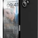 Ingida For iPhone 16 Plus Case, Liquid Silicone Case with Camera Protection Soft Gel Rubber Cover with Microfiber Lining Shockproof Protective Phone Case for iPhone 16 Plus 6.7", Black