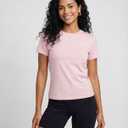 Juicy Couture Women's Short Sleeve Athletic T-Shirts – Workout Tops for Fitness, Yoga, Pilates, Gym & Activewear (L)