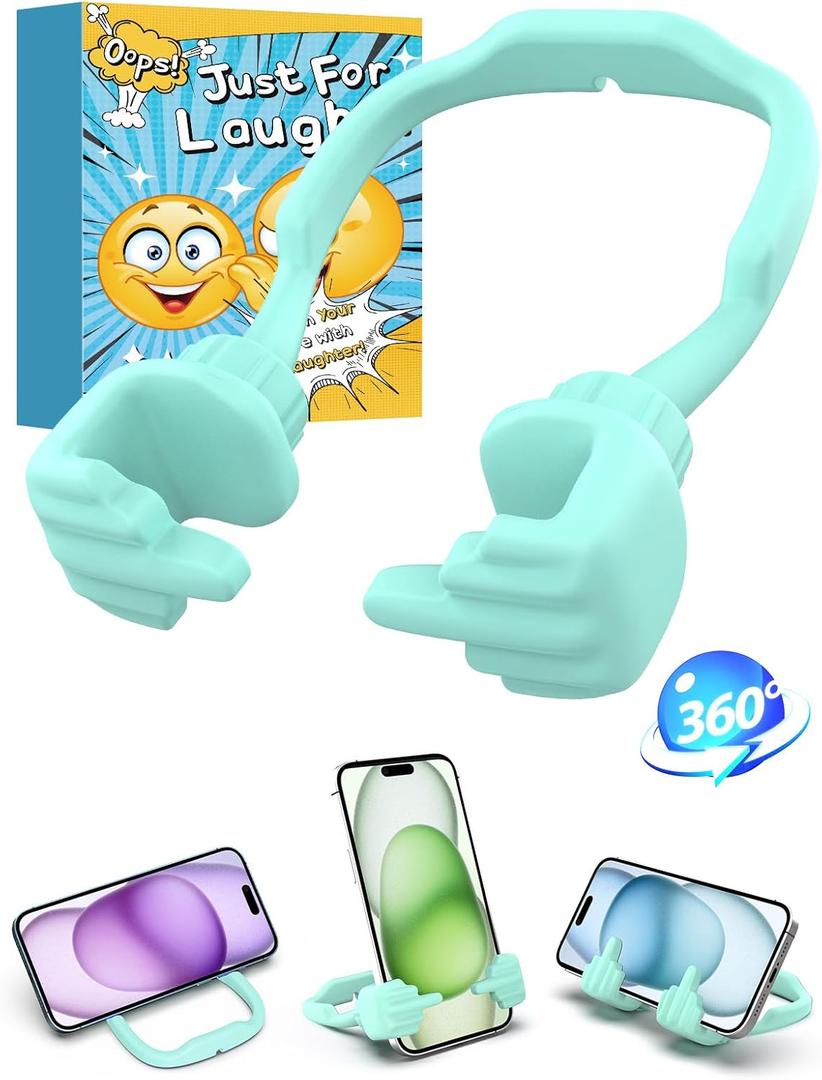3 x Christmas Stocking Stuffers for Teens Boys Men Adults Gifts: Cell Phone Holder for Desk Funny Gag Gift Unique Gesture Phone Stand Birthday Gifts for Teenager Girls Women White Elephant Cool Stuff (Green)